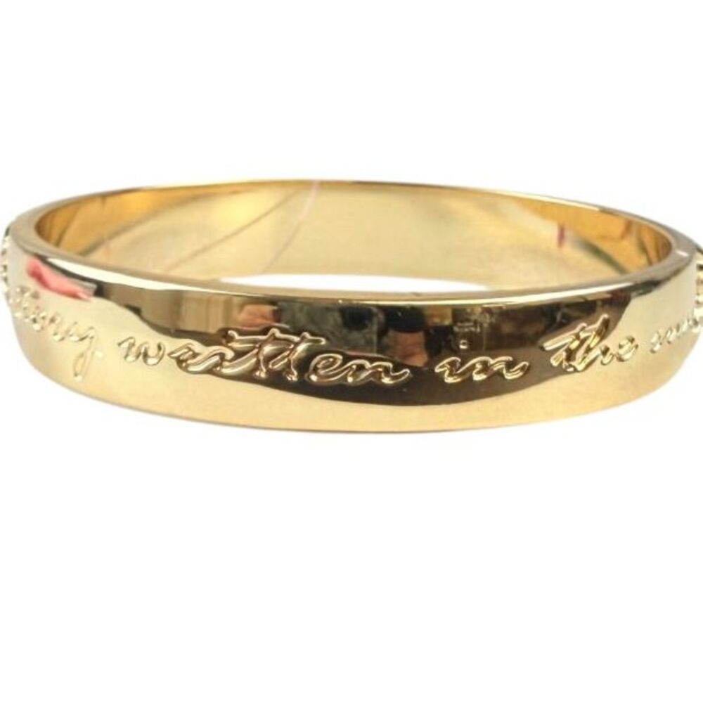 Lilly Pulitzer "A Story Written in the Sun" Bangle Gold Tone Inspirational Quote
